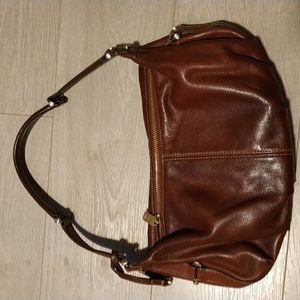 LC Leather Brown genuient leather small underarm shoulder bag